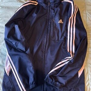 Adidas Dark Blue Tracksuit jacket/windbreaker size m